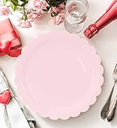light pink scalloped paper plates dinner plates dessert disposable plates scalloped plate disposable