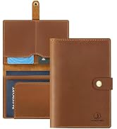 Jack&Chris Genuine Leather Passport Holder For Travel, RFID Blocking Handmade Passport Holder wit...