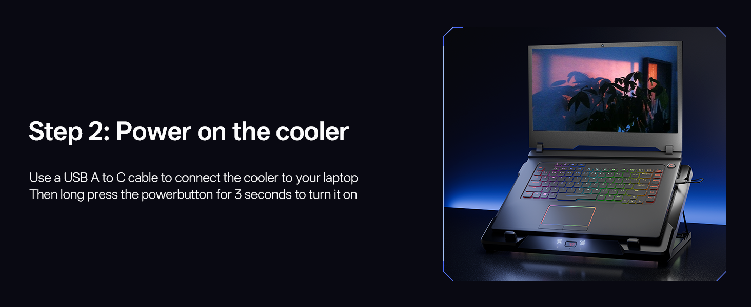 Setp 2:Power on the cooler