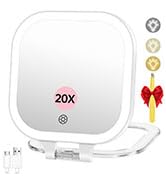 FASCINATE 20X Magnification Rechargeable Travel Makeup Mirror