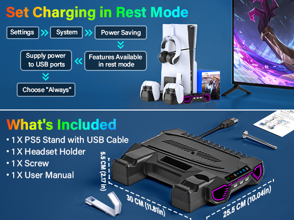 ps5 cooling station and controller charging station