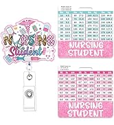 Nursing Student Badge Reel with Buddy - Cosmisun Student Nurse Buddy Horizontal w/Height & Weight...