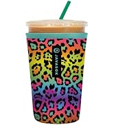 Sok It Java Sok Iced Coffee & Cold Soda Insulated Neoprene Cup Sleeve (Rainbow Leopard, Medium: 2...