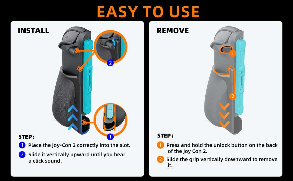 IFYOO NexGrip Ergonomic Grip Set for Nintendo Switch 2 Joycons
