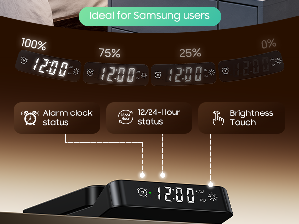 wireless charging station with clock