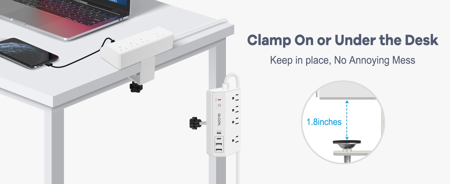 desk clamp power strip
