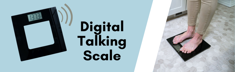 Extra Wide Glass Talking Digital Scale The Bathroom Scale That Talks Accurate Visual & Voice Display
