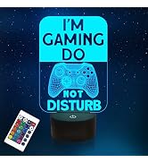 Do Not Disturb I'm Gaming Night Light,Gamepad Graphic Video Games Gamer Gift Funny 3D Illusion La...