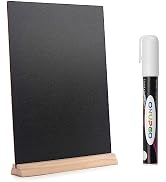 8 x12 Inch 1 Pack Tabletop Chalkboard Sign with Base Stand, Menu Chalk Board Sign Store Food Sign...