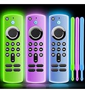 ONEBOM (3 Pack) Silicone TV Remote Cover,Anti Slip Silicone Protective Case with Colored Lanyard(...