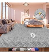 Shag Area Rugs for Living Room Bedroom 5x7 Feet, Upgrade Non-Slip Soft Fluffy Shaggy Bedside Rug,...
