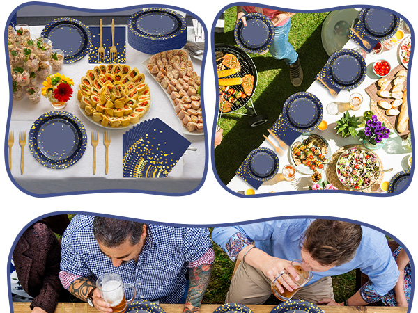 Blue and Gold plates