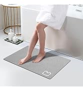 Bath Mat Rug - Diatomaceous Earth Bath Mat Absorbent Quick Dry Bath Mat Non Slip Rubber Bottom Th...
