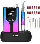 Lavinda Professional Rechargeable Nail Drill Machine, Cordless 35,000RPM Skyspace Brushless Nail ...