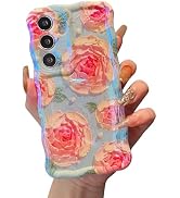 XIZYO Case for Samsung Galaxy S25, Colorful Retro Oil Painting Flower Cute Floral Aesthetic Curly...