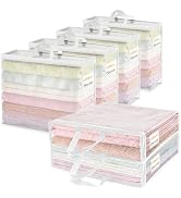 Vieshful 6 Pack Clear Storage Bags for Clothes, 17.7" × 14.96" × 5.1" Clear PVC Mesh Clothing Org...