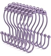 Bathway Shower Curtain Hooks, Shower Curtain Rings Rust Proof Double Hook Shower Curtain Hooks, 1...