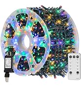 TW SHINE Christmas Lights, 600 LED 196FT Christmas String Lights Plug-in with 8 Modes Timer and R...