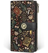 GIANCOMICS Book Mushroom Womens Wallet RFID Blocking, Credit Card Holder Bifold, PU Leather Trave...
