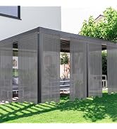 SpaceDresser Outdoor Sheer Curtains for Patio, 6 Panels Waterproof Rod Pocket Indoor Curtain for ...