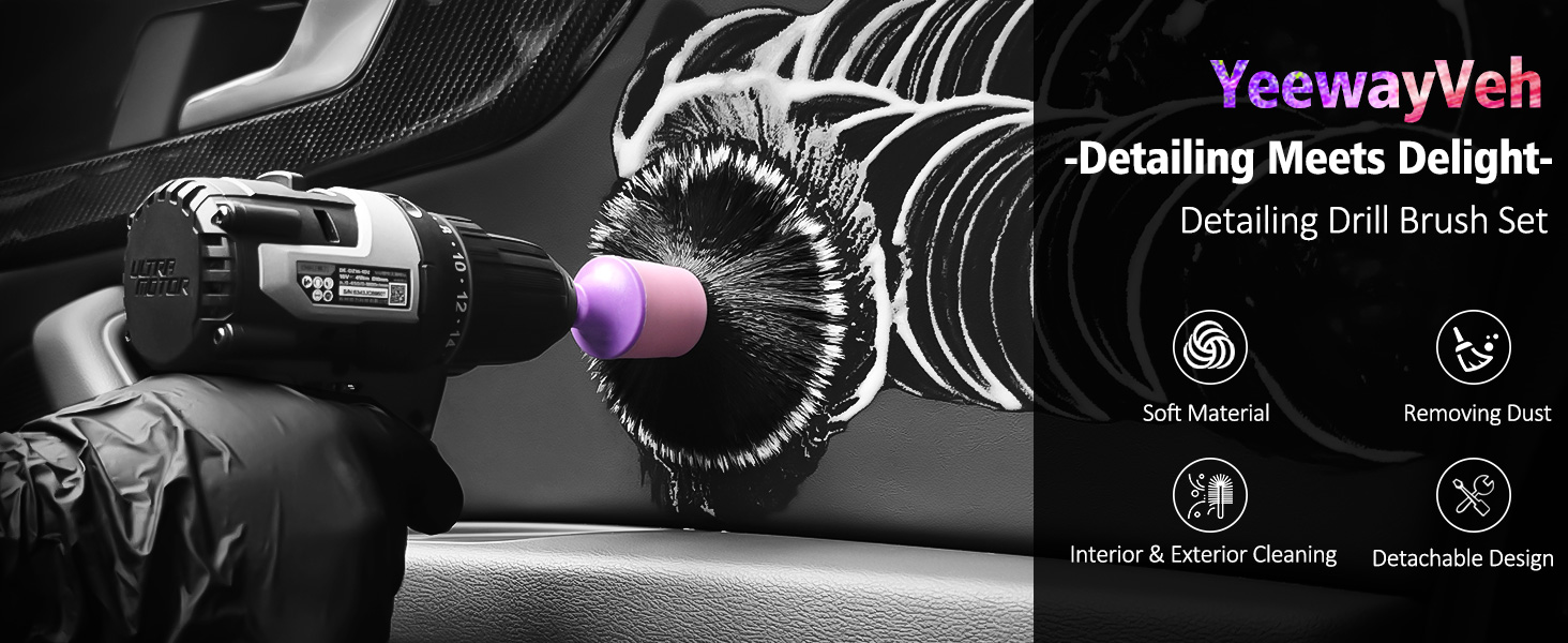 Car Detailing Drill Brush Set