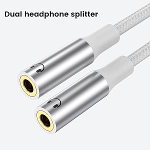 USB C to 3.5mm Aux Audio Headphone Splitter