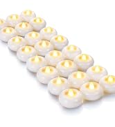 Homemory 24Pack 2” Flameless Led Floating Candles, 200 Hour Plastic Battery Operated Flickering W...