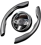 New Carbon Fiber Steering Wheel Cover for Men&Woman, Non Slip Carbon Fiber Wheel Cover, Segmented...