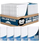 Trail Maker (50 Pack) Bulk Filler Paper College Ruled, 8 x 10-1/2 Inch College Ruled Paper, 3 Hol...