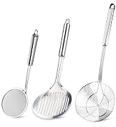 Tenta tenta kitchen Solid Stainless Steel Spider Strainer Skimmer Ladle for Cooking and Frying, K...