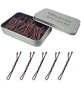 220 Count Mini Wavy 1.38 Inch Bobby Pins Brown, YINGFENG Small Hair Bobby Pins with Storage Box f...
