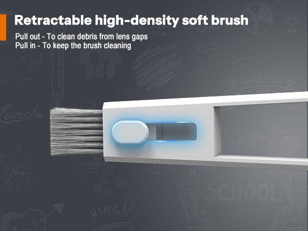 portable eyeglass cleaner brush