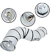 PetLike S Way Cat Tunnel Collapsible Pop-up Pet Tube Hideaway Play Toy with Ball (S-Way, Grey)