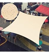 Amgo 7' x 12' Beige Rectangle Waterproof Sun Shade Sail UPF50+ AMWTPR0712 Canopy Awning Shelter, ...