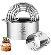 CUTENJOY Cookie Cutters (5 Pieces/Set),Round Biscuit Cutter Set with Handle and Big Ring, Profess...
