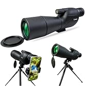 LUZSCO 25-75x60 Spotting Scope for Bird Watching, Lightweight with Tripod | Powerful Zoom, Phone ...