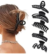 5PCS Large Claw Hair Clips for Thick Hair Big Banana Hair Clips for Women Nonslip Strong Hold Hai...