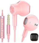 iMangoo Wired Earbuds Headphones 3.5mm Jack for MP3 MP4 Airplane Travel | Aux Earphones with Micr...
