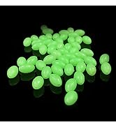 OriGlam 100pcs Plastic Luminous Glow Fishing Beads Eggs, Glow in The Dark, Assorted Plastic Oval ...