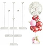 Reusable Acrylic Balloon Stand Kit – Heavy Duty Tabletop Display with Sticks and Base, Ballon Sta...