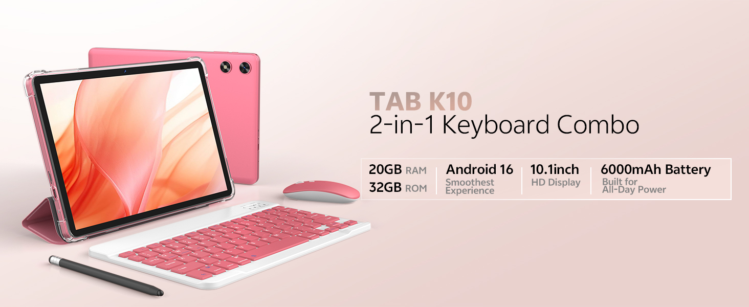 2 in 1 Tablets with Keyboard Mouse Stylus