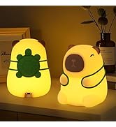 AMIR Cute Capybara Night Light, Soft Silicone Nursery Night Light, 3 Levels Dimmable, 7 Colors, R...