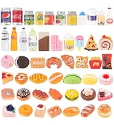 50Pcs Miniature Food Drinks Bottle Soda Pop Cans, Pretend Play Mini Kitchen Game Party Accessorie...
