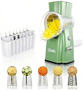 ChinKc Upgrade Rotary Cheese Grater Shredder with Handle, Strong Suction Base, Multi-purpose Rota...
