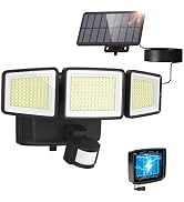 UME Hybrid Solar and Battery Powered Motion Sensor Outdoor Lights, 302 LED 1800LM, IP65 Waterproo...