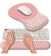Luvzuni Mouse Pad Keyboard Wrist Rest, 2 in1 Keyboard Wrist Ergonomic Mouse Pad Support, Cute Wri...
