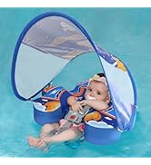 Swimbobo Baby Floats for Pool with Canopy Non Inflatable Soft Skin-Friendly Fabric Material Infan...