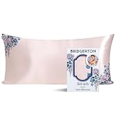 Bridgerton x Kitsch Satin Pillowcase with Zipper for Hair & Skin - Softer Than Silk Pillow Cases,...