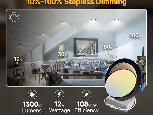 6 inch rotable angle recessed light