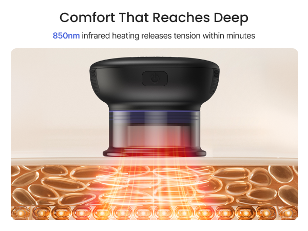 Electric cupping massager with 850nm infrared heating for deep tissue comfort and tension release